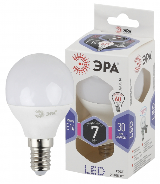 ЭРА LED smd P45-7W-860-E14
