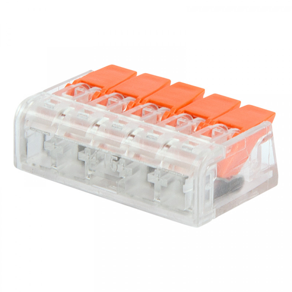 REXANT Клемма универсальная компактная 5-прoводная до 4,0 мм2 (5 шт/уп) 07-5210 07-5210