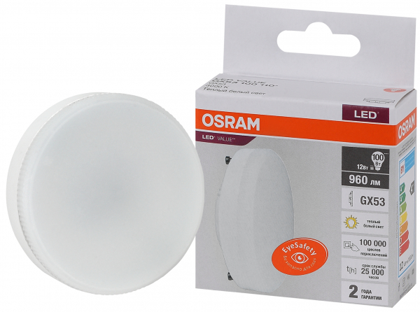 Светодиодная лампа OSRAM GX 12Вт 230В 3000К GX53