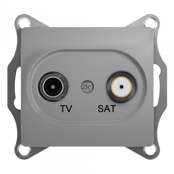 Glossa Алюминий Розетка ТВ-SAT 1-местная 1DB, механизм IP20 скрытая установка GSL000397