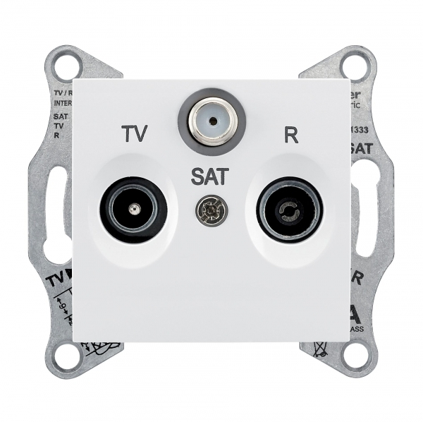 Schneider Electric Sedna  Белый Розетка механизм TV/R/SAT оконечная 1dB IP20 скрытая установка SDN3501321