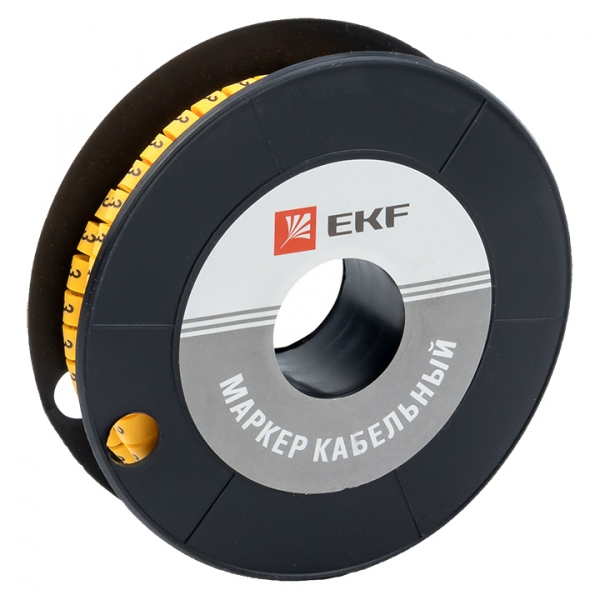 Маркер-кабельный 6,0кв.мм "3" (к-350ед) (ЕС-3) EKF