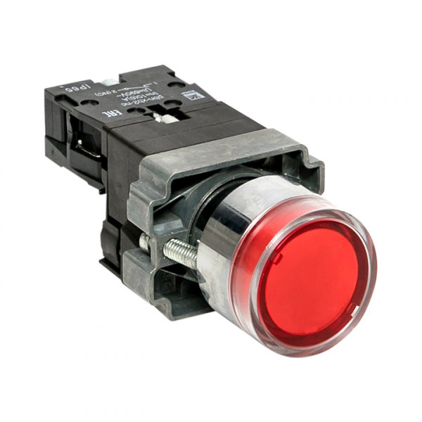 Кнопка BA42 с подстветкой 230В красная NC IP65 EKF PROxima