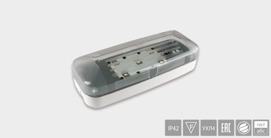 Белый свет  JUNIOR IP42 BS-831-8х0,1 LED 0,1Вт 5000К IP42 250х100х75 1час AC Непостоянный