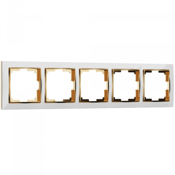 Werkel  Snabb Белый-Золото Рамка 5-местная WL03-Frame-05-white-GD a035257