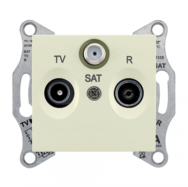 Schneider Electric Sedna  Бежевый Розетка механизм TV/R/SAT проходной 4dB IP20 скрытая установка SDN3501447