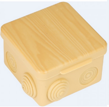 Коробка распаячная КМР-030-014 с крышкой  (105х105х50), 8 мембранных вводов светлое дерево IP54 EKF PROxima