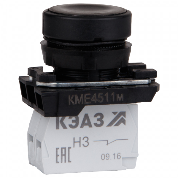 Кнопка КМЕ 4522м черный 2но+2нз цилиндр IP54 КЭАЗ