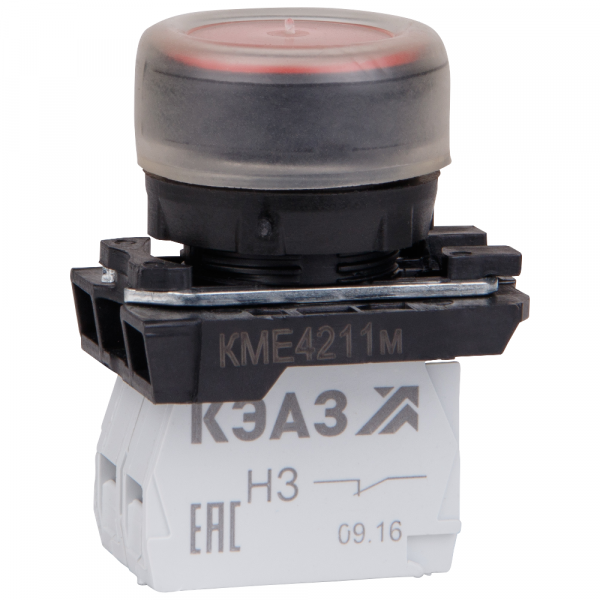 Кнопка КМЕ4211м красный 1но+1нз цилиндр IP65 КЭАЗ