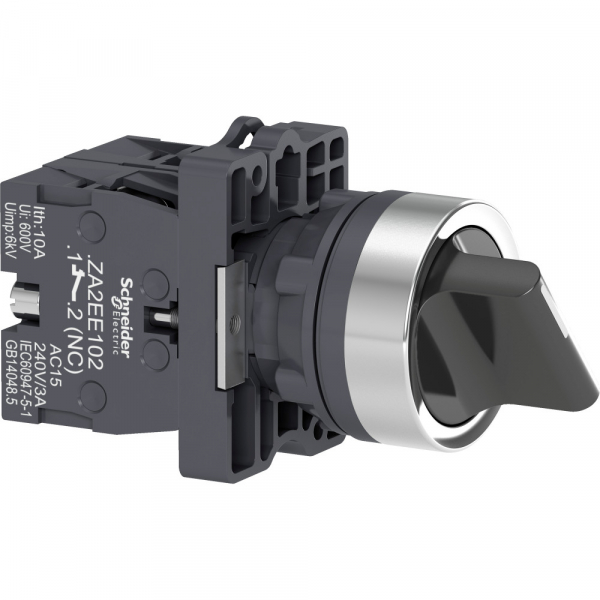 Переключатель короткая ручка, 2 положения, с фиксацией, НО+НЗ Schneider Electric XA2ED25