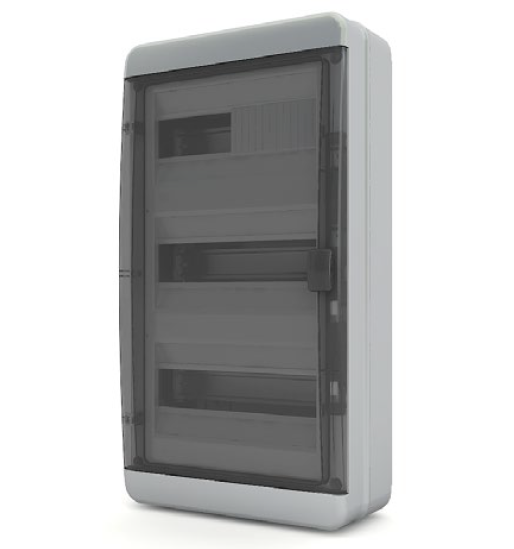 Бокс навесной 36 мод. IP65, прозрачная черная дверца BNK 65-36-2 Tekfor