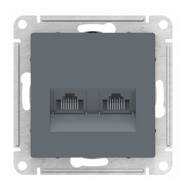 AtlasDesign Грифель  Розетка 2-местная компьютерная RJ45+RJ45, кат.5E, механизм ATN000785