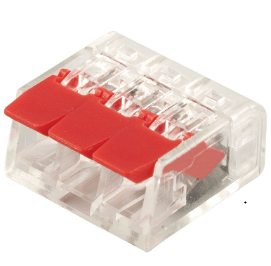 Клемма 3-проводная рычаг 32394 STEKKER LD221-413 прозрачные (кратно 100)