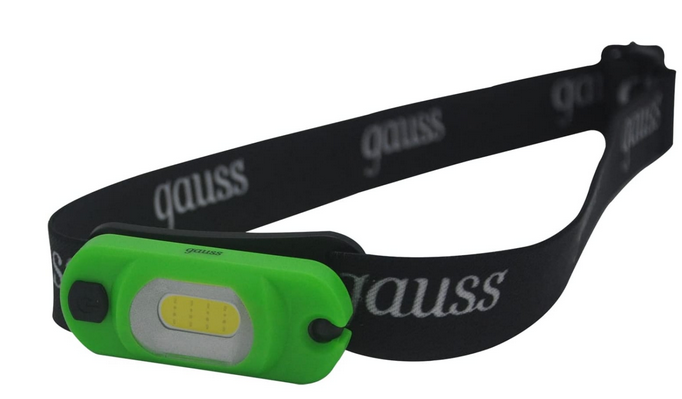 Фонарь налобный Gauss модель GFL408 3W 150lm Li-ion 300mAh LED 1/12/72
