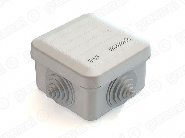 Короб распределительный Greenel ОП 70х70х40мм IP55 4 входа GE41236 серый GE41236