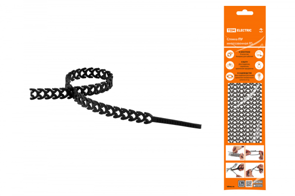 Хомут (стяжка) нейлон  300  черн. (20 шт.)   многозвенная RS 10x300  TDM SQ0515-0604