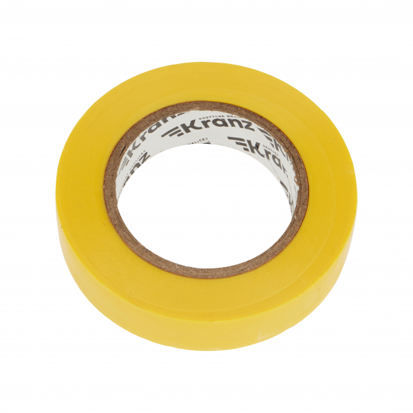 Изолента ПВХ KRANZ 0.13х15 мм, 20 м, желтая (10 шт./уп.) KR-09-2602