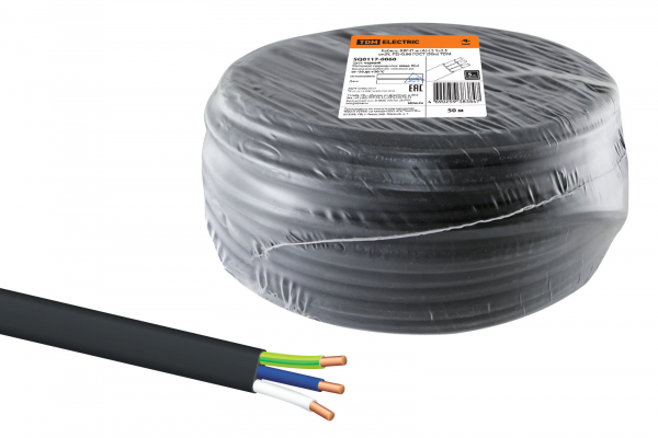 Кабель ВВГ-П нг(А)-LS 3х2,5 ок(N, PE)-0,66 (50м) TDM РЭМЗ