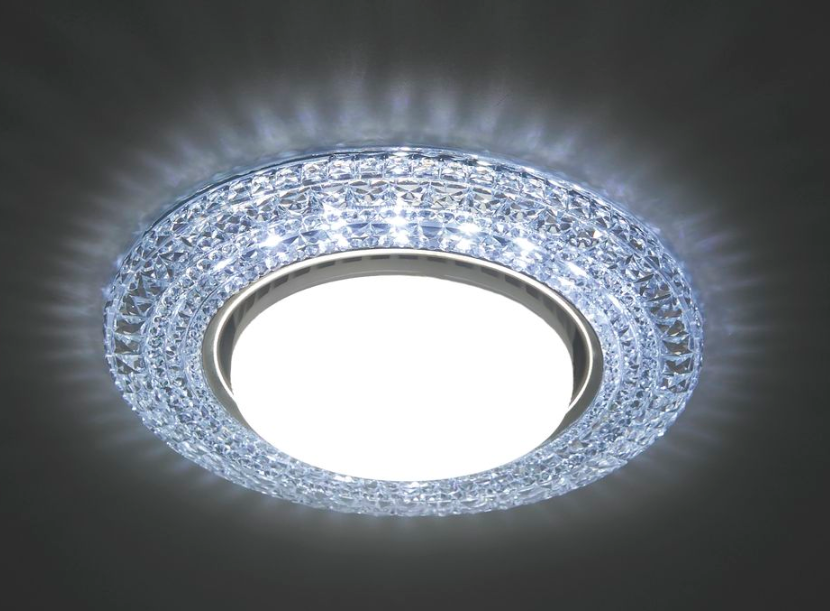 Светильник точечный FERON CD4020 20LED*2835 SMD 6400K, 15W GX53, без лампы, прозрачный, хром
