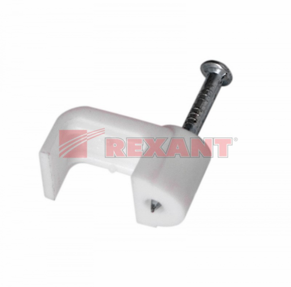 Скоба крепежная для кабеля   плоский 10мм х 5мм (упак. 50 шт.)  REXANT 07-4211