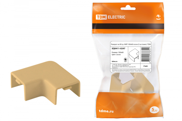 TDM  КМП  Сосна  Поворот 90 гр. 100х60 (2 шт./комплект) SQ0411-0247