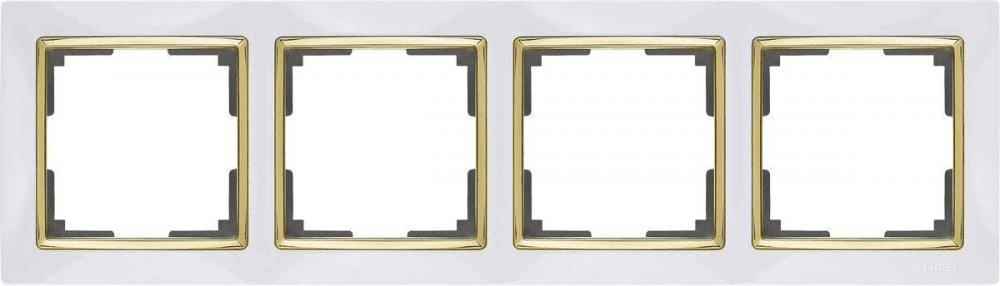 Werkel  Snabb Белый-Золото Рамка 4-местная WL03-Frame-04-white-GD a035255
