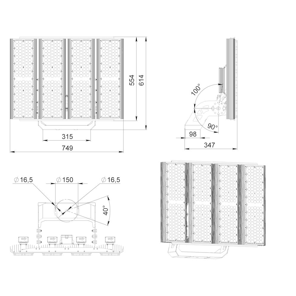 Плазма 1000 L V CRI95 5700К 40°