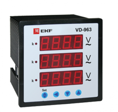 Вольтметр  EKF  VD-963 цифровой на панель (96х96) 3-фазный PROxima