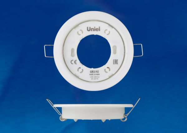 GX53/H2 WHITE 10 PROM Светильник ультратонкий встраиваемый. В составе набора из 10шт. Корпус белый. Картон. TM Uniel.