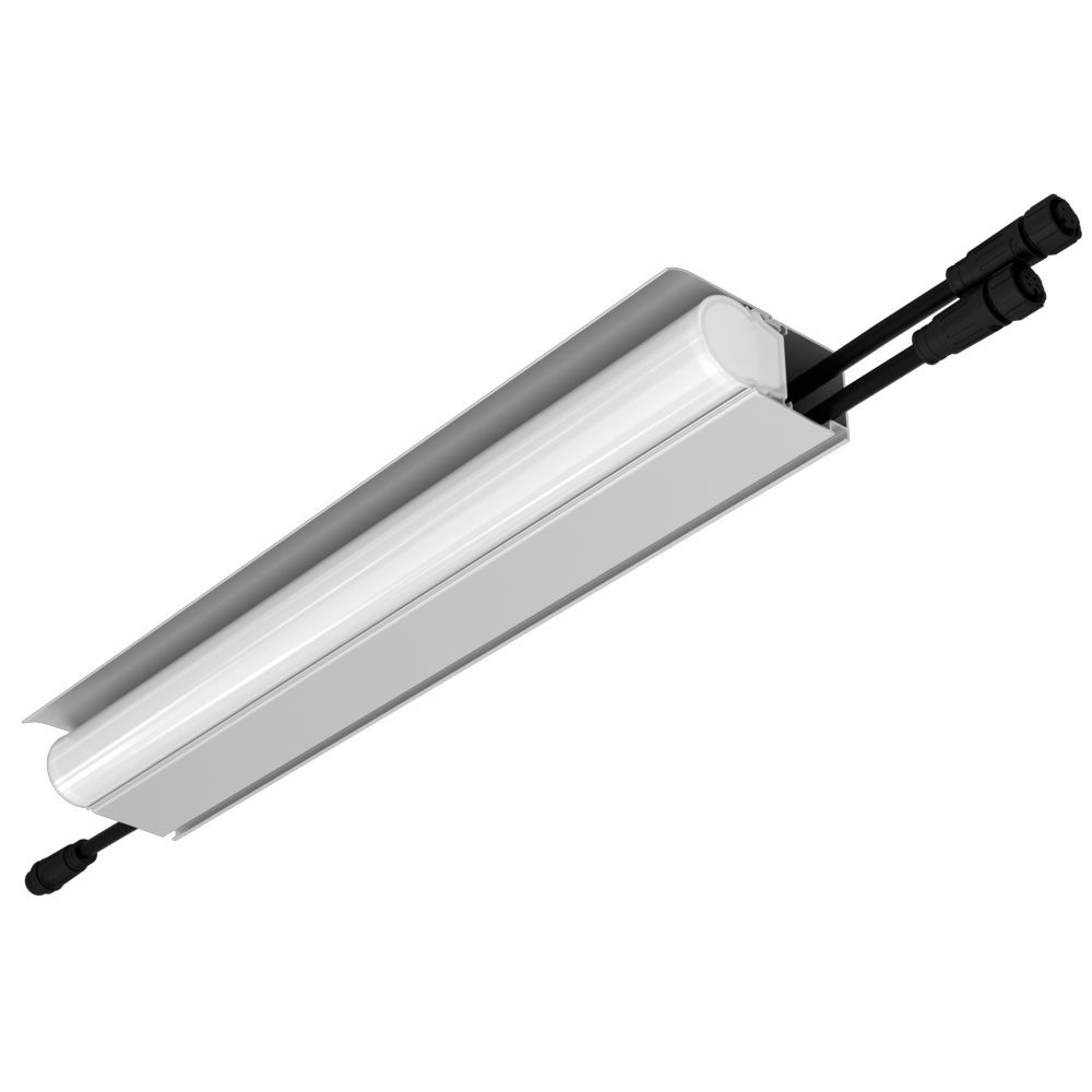 Модерн v2.0 7 380мм (18Вт/м) 24В DC 3 пикс. RGBW DMX CRI80 4000К Опал (Профиль, козырек, транзитное штепсельное соединение)