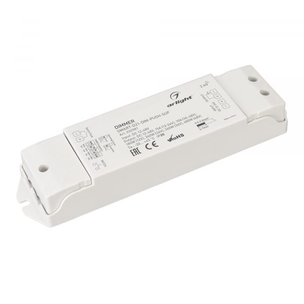 Arlight Диммер SMART-D21-DIM-PUSH-SUF (12-48, 1x15A, 2.4G) (ARL, IP20 Пластик, 5 лет)