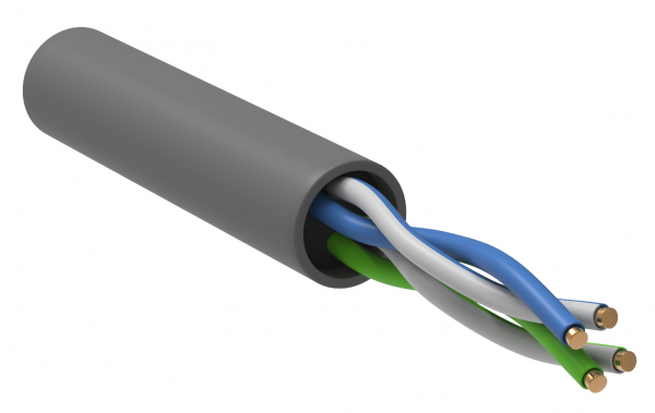 ITK Кабель связи витая пара ШПД U/UTP, кат.5E 24AWG, 4х2х0,48мм solid, LSZH, 305м, белый GENERICA