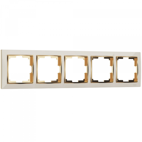 Werkel  Snabb Слоновая Кость-Золото Рамка 5-местная WL03-Frame-05-ivory-GD a035251