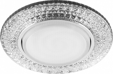 Светильник точечный Feron CD4020 потолочный GX53 без лампы прозрачный с белой LED подсветкой