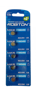 Элемент питания ROBITON STANDARD R-AG3-0-BL5 (0% Hg) AG3 LR41 392 192 BL5 (кратно 5)