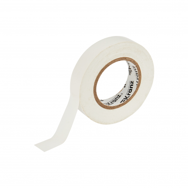 Изолента ПВХ KRANZ 0.13х15 мм, 25 м, белая (5 шт./уп.) KR-09-2101 (кратно 5)