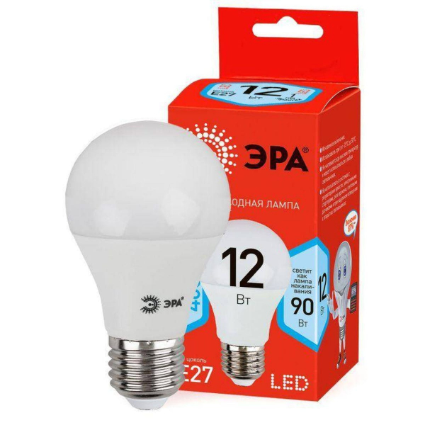 Светодиодная лампа ЭРА LED A60-12Вт-840-E27 R
