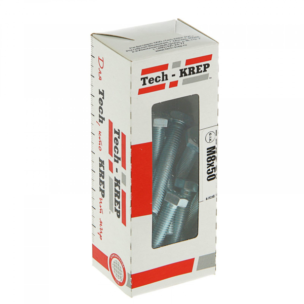 Болт М8х50 DIN 933 (20 шт) - коробка с ок. Tech-Kr