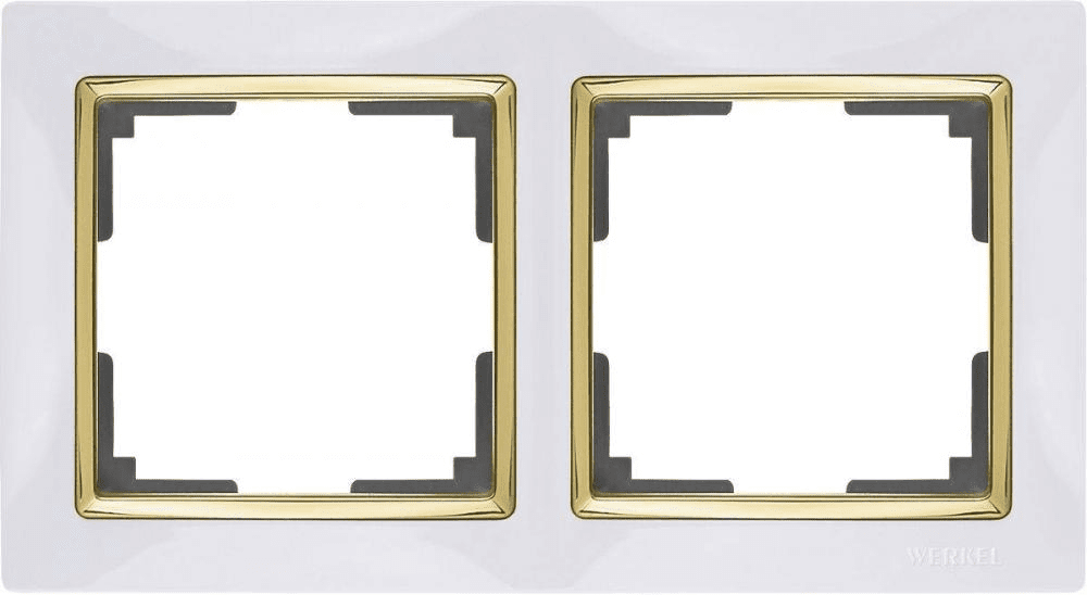 Werkel  Snabb Белый-Золото Рамка 2-местная WL03-Frame-02-white-GD a035253