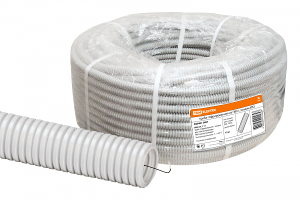 Труба ПВХ гофрированная пр. 63мм легкая TDM (кратно 15)