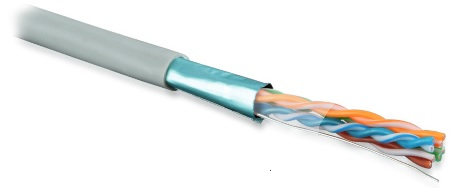 F/UTP4-C5E-S24-IN-LSZH-GY-305 (305 м) Кабель витая пара F/UTP, категория 5e, 4 пары (24 AWG), одножильный (solid), экран - фольга, LSZH, нг(С)-HF, –20градC – +75градC, серый - гарантия: 15 лет компонентная, 25 лет системная Hyperline