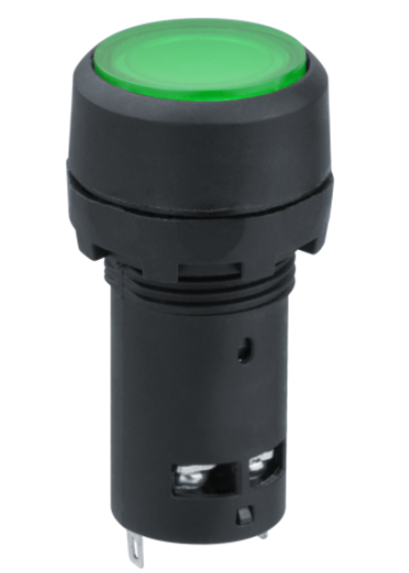 Кнопка Navigator 82 821 NBI-B-09-G зеленая с подсветкой d22мм 230В NO+NC