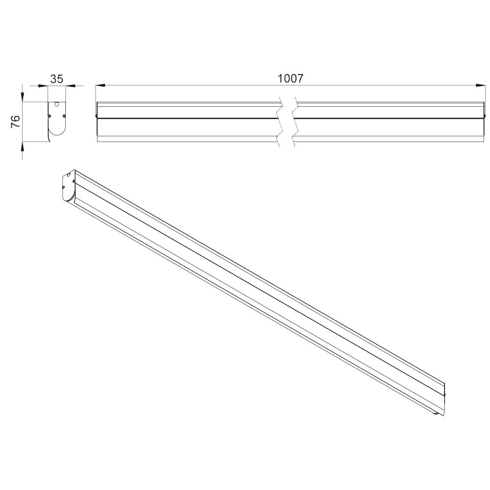 Модерн v2.0 6 1000мм (6Вт/м) 24В DC CRI80 5000К Опал (Профиль, козырек)