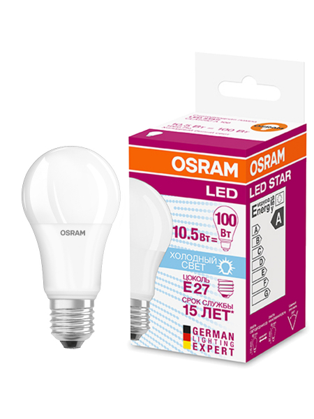 Светодиодная лампа OSRAM А70 10Вт 230В 4000К E27