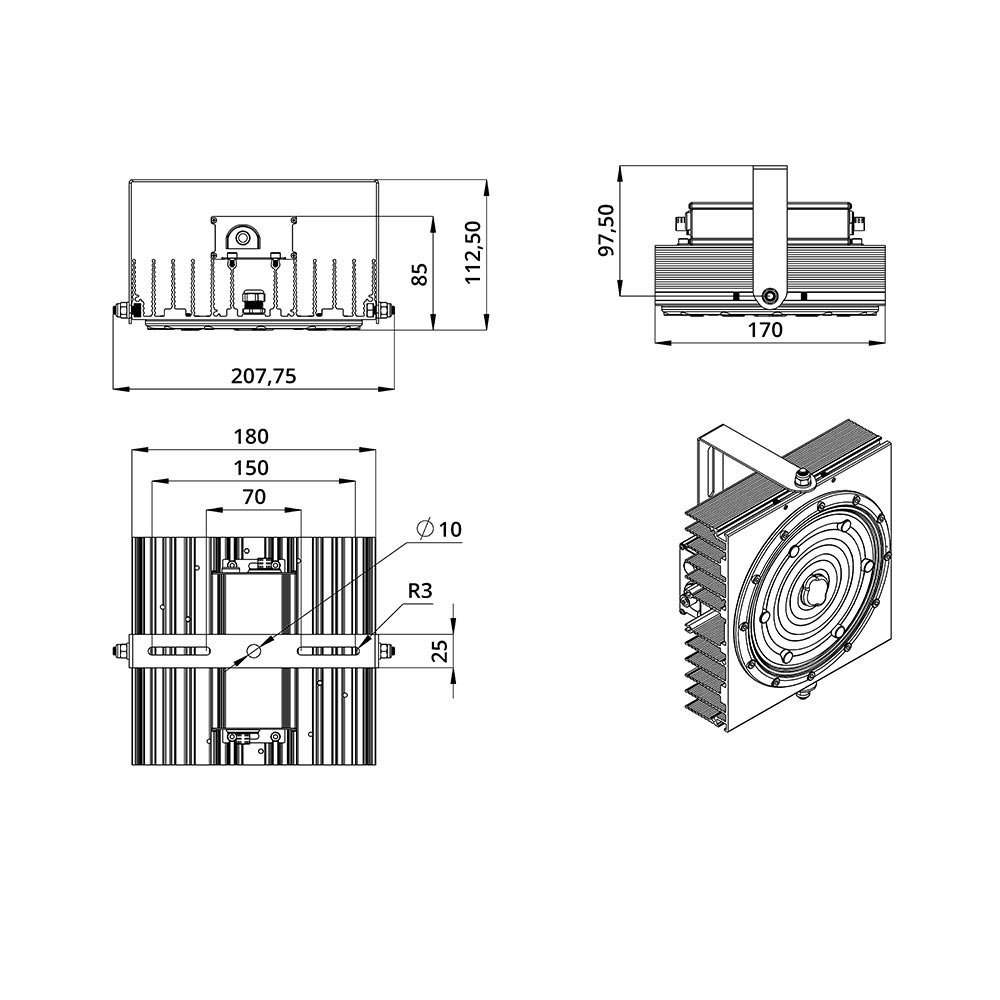 Прожектор 60 D Эко CRI70 4000К 120°