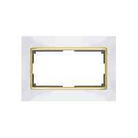Werkel  Snabb Белый-Золото Рамка для 2-местной розетки WL03-Frame-01-DBL-white-GD a035260