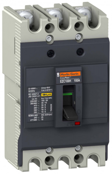Выключатель автоматический  Schneider Electric  3П    50А  30кА  TM-D  EasyPact_EZC