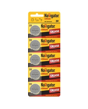 Элемент питания Navigator NBT-CR2450-BP5 94 766 (кратно 5)
