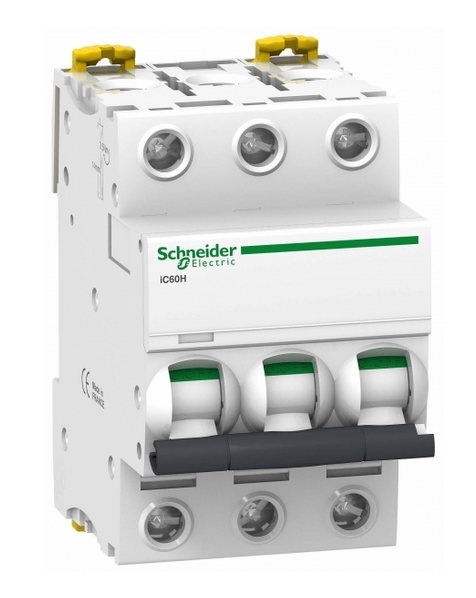 Выключатель автоматический  3П  63A  характеристика D  10кА   iC60H  Schneider Electric  A9F85363 (аналог Multi9 25137)