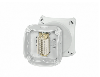 HENSEL Коробка 93х93х62, 7+1 мембанных вводов, 7-клемм 0,5-2,5 кв.мм, серый, PP, IP66  RK 0207 T 62000173